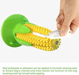 Yellow Corn Dog Squeaky Chew Toy with Suction Toothbrush Pet Clever 