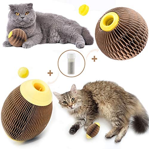 2 PCS Catnip Ball Toys for Cats Catnip Refillable Football Scratcher Balls Cat Toys Pet Clever 