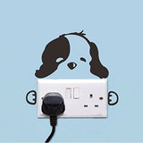 2pcs Light Switch Decals Adorable Little Black Dog Wall Sticker Home Decor Dogs Pet Clever 