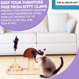 3 in 1 Cat Scratch Post - Wooden Base Cat Pet Clever 