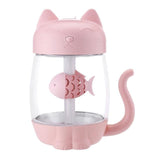 3 In 1 Cute Cat LED Aroma Lamp, Fan and Diffuser Cat Design Accessories Pet Clever Pink 