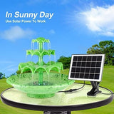 3 Tier DIY Solar Fountain with 24-Hours Working and Lights Fountain Pump Pet Clever 
