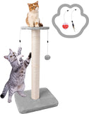 30" Tall Cat Scratching Post, Sisal Rope Cat Claw Scratcher Cat Trees & Scratching Posts Pet Clever Light Gray 