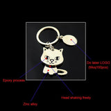 360 degree shake head cat keychain Cat Design Accessories Pet Clever 