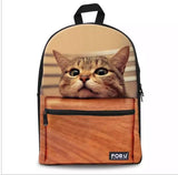 3D Cat BackPack Bag With Laptop Compartment Cat Design Bags Pet Clever Heads up 