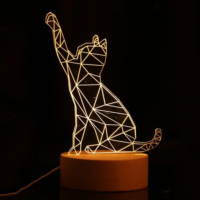 3D Cat Led Lamp Home Decor Cats Pet Clever 1 