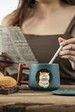 3D Cat Pattern Mug with Lid Cat Design Accessories Pet Clever 