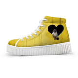 3D Heart-shaped Women High Top Cat Shoes Cat Design Footwear Pet Clever F 
