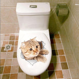 3D Hole Home Sticker Decoration Home Decor Cats Pet Clever B 
