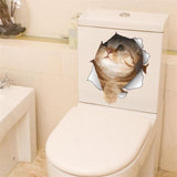 3D Hole Home Sticker Decoration Home Decor Cats Pet Clever C 