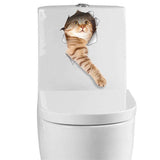 3D Hole Home Sticker Decoration Home Decor Cats Pet Clever 