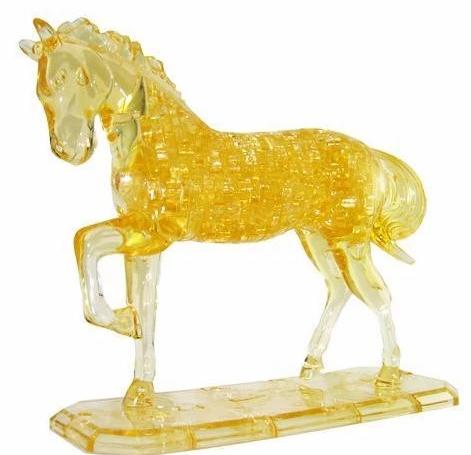 3D Horse Crystal Puzzle﻿ Other Pets Design Accessories Pet Clever Yellow 