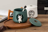 3D Husky Mug with Lid and Matching Spoon Other Pets Design Mugs Pet Clever 
