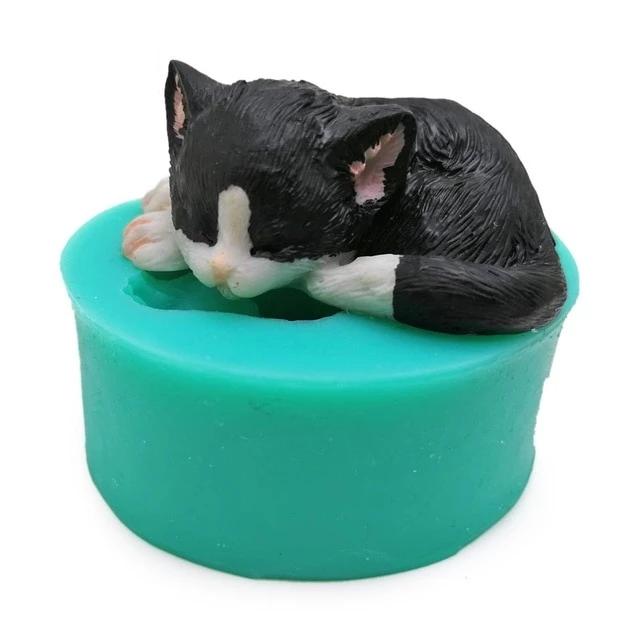 3D Kitten Fondant Cake Mold Home Decor Cats Pet Clever A 