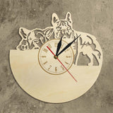 3D Wall Clock French Bulldog Design Home Decor Dogs Pet Clever 