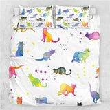 3pcs Cat Print Bedding Set Cat Design Accessories Pet Clever Cat 1 US Twin 