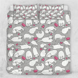 3pcs Cat Print Bedding Set Cat Design Accessories Pet Clever Cat 5 US Twin 