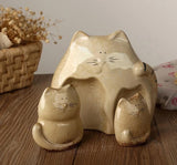3pcs Cute Cat Family Figurines Cat Design Accessories Pet Clever 