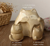 3pcs Cute Cat Family Figurines Cat Design Accessories Pet Clever 