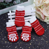 4pcs Cute Christmas Pet Socks Cat Clothing Pet Clever Red S 