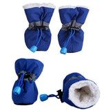 4pcs Pet Dog Anti-Skid Rain Shoes Dog Clothing Pet Clever Blue XS 