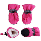 4pcs Pet Dog Anti-Skid Rain Shoes Dog Clothing Pet Clever Pink XS 