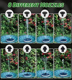 4W Solar Powered Bird Bath Fountains with 8 Nozzles Fountain Pump Pet Clever 