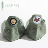 5 Pairs Dog Print Ankle Socks Dog Design Accessories Pet Clever Green 