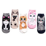 5Pairs Cat Print Ankle Socks Cat Design Accessories Pet Clever 