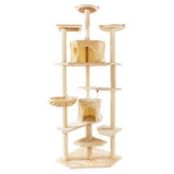 80" Beige Cat Tree Tower Condo with Sisal-Covered Scratching Posts Cat Trees & Scratching Posts Pet Clever Beige 