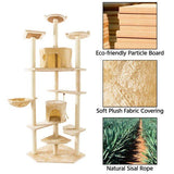 80" Beige Cat Tree Tower Condo with Sisal-Covered Scratching Posts Cat Trees & Scratching Posts Pet Clever 