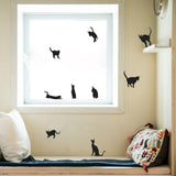 9pcs Black Jumping Cat Wall Decor Cat Design Accessories Pet Clever 