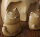 3pcs Cute Cat Family Figurines