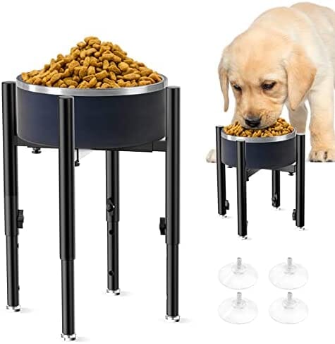 FUNNIU Elevated Dog Bowls, Adjustable 3 Height Raised Dog Bowl