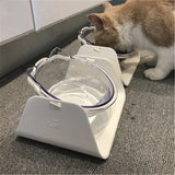 Adjustable Pet Feeder Bowl Cat Bowls & Fountains Pet Clever White 