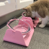 Adjustable Pet Feeder Bowl Cat Bowls & Fountains Pet Clever Pink 