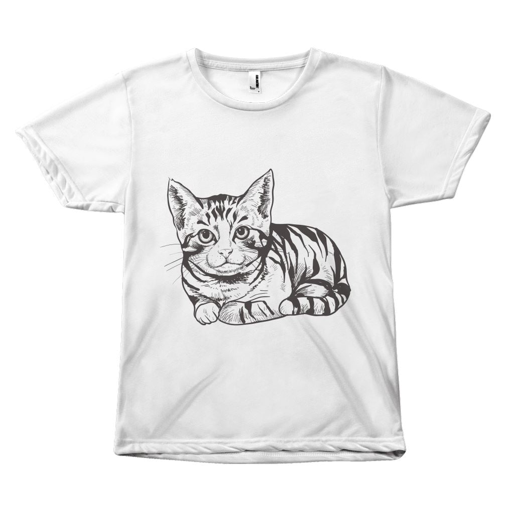 Adorable "Black & White Cat Vector" T-shirt All Over Print teelaunch B&W S 