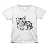 Adorable "Black & White Cat Vector" T-shirt All Over Print teelaunch B&W S 