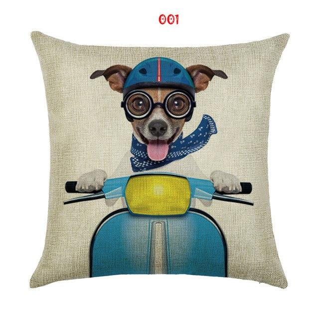 Adorable Dog Print Cushion Cover Dog Design Pillows Pet Clever 001 