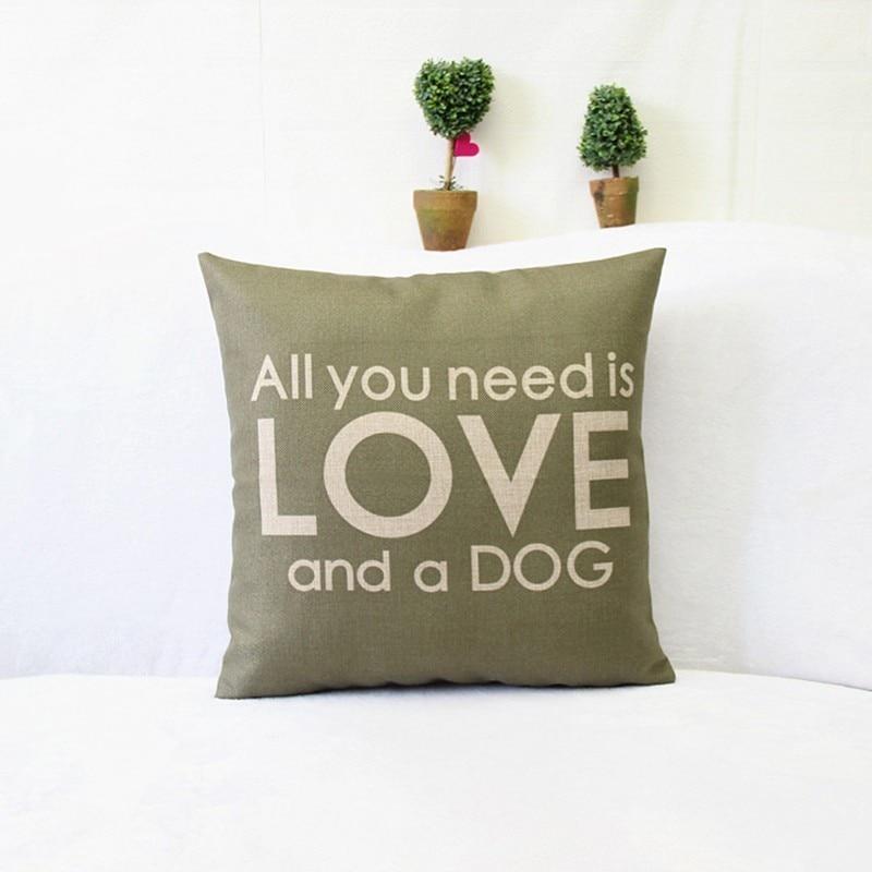 All You Need Is Love and a Dog Cushion Cover Dog Design Pillows Pet Clever 