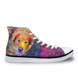 Amazing Colorful High Top Women 3D Dog Print Shoes Dog Design Footwear Pet Clever 5 5 