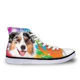 Amazing Colorful High Top Women 3D Dog Print Shoes Dog Design Footwear Pet Clever 11 5 