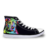 Amazing Colorful High Top Women 3D Dog Print Shoes Dog Design Footwear Pet Clever 8 5 