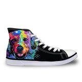 Amazing Colorful High Top Women 3D Dog Print Shoes Dog Design Footwear Pet Clever 7 5 