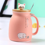 Amazing Cute Cat Design Heat Resistant Cup Cat Design Mugs Pet Clever Pink 