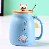 Amazing Cute Cat Design Heat Resistant Cup Cat Design Mugs Pet Clever Blue 