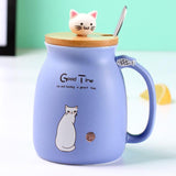Amazing Cute Cat Design Heat Resistant Cup Cat Design Mugs Pet Clever Violet 