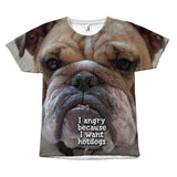 Angry Dog for Hotdog Design Statement T-Shirt All Over Print teelaunch Angry Dog S 