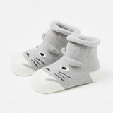 Animal Design Anti-Slip Knitted Warm Socks Dog Design Accessories Pet Clever Gray S (0-1 Y) 