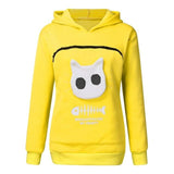 Animal Pouch Hood Top Cat Design Hoodies Pet Clever Yellow S 